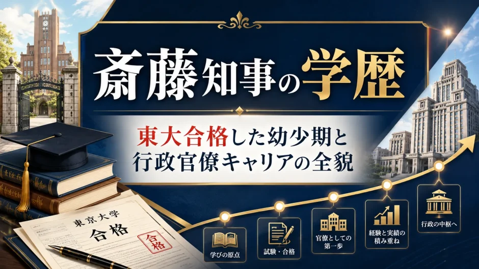 斎藤知事の学歴｜東大合格した幼少期と行政官僚キャリアの全貌