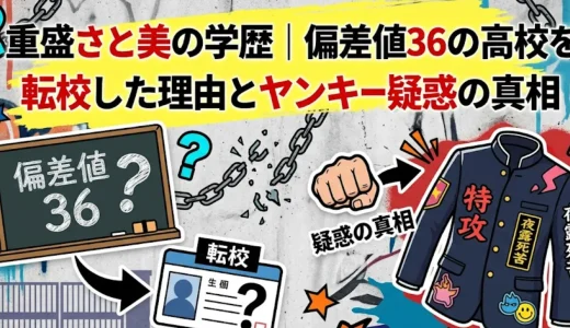重盛さと美の学歴｜偏差値36の高校を転校した理由とヤンキー疑惑の真相