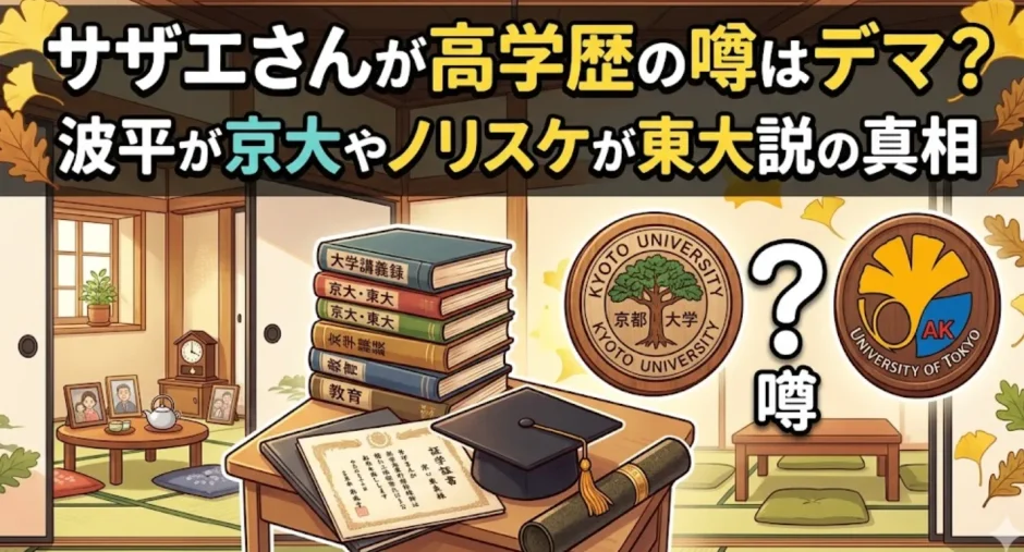 サザエさんが高学歴の噂はデマ？波平が京大やノリスケが東大説の真相