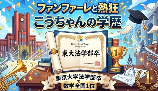 ファンファーレと熱狂こうちゃんの学歴｜東京大学法学部卒で数学全国1位