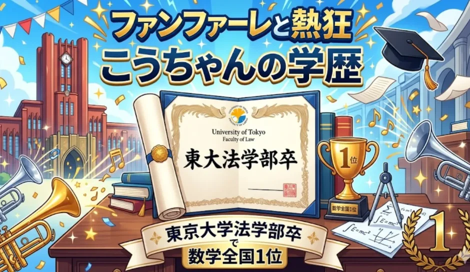 ファンファーレと熱狂こうちゃんの学歴｜東京大学法学部卒で数学全国1位