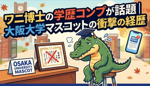 ワニ博士の学歴コンプが話題｜大阪大学マスコットの衝撃の経歴