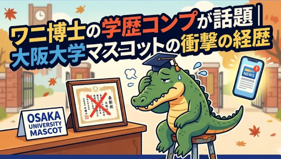 ワニ博士の学歴コンプが話題｜大阪大学マスコットの衝撃の経歴