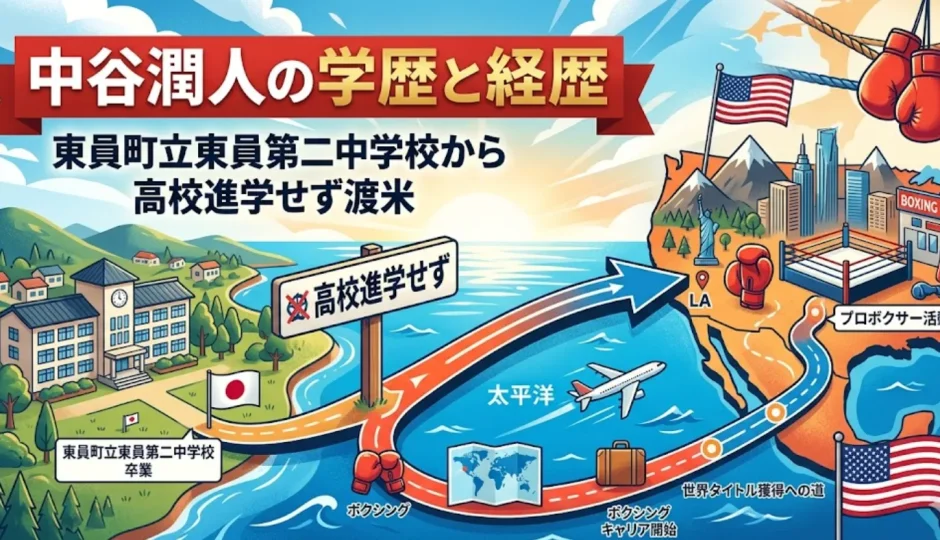 中谷潤人の学歴と経歴｜東員町立東員第二中学校から高校進学せず渡米