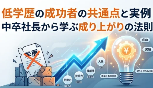低学歴の成功者の共通点と実例｜中卒社長から学ぶ成り上がりの法則