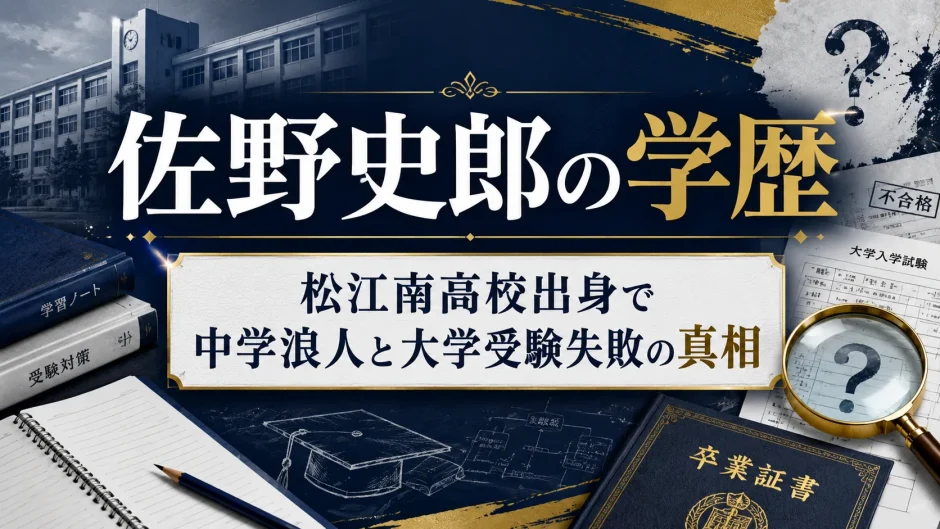 佐野史郎の学歴｜松江南高校出身で中学浪人と大学受験失敗の真相