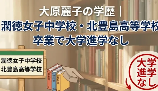 大原麗子の学歴｜潤徳女子中学校・北豊島高等学校卒業で大学進学なし