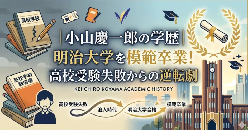 小山慶一郎の学歴｜明治大学を模範卒業！高校受験失敗からの逆転劇