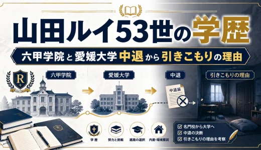 山田ルイ53世の学歴｜六甲学院と愛媛大学中退から引きこもりの理由
