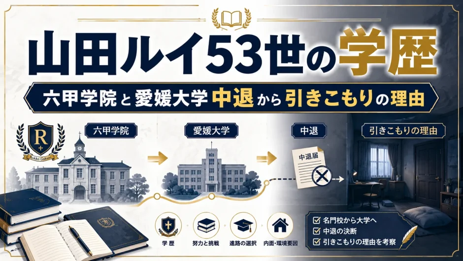 山田ルイ53世の学歴｜六甲学院と愛媛大学中退から引きこもりの理由