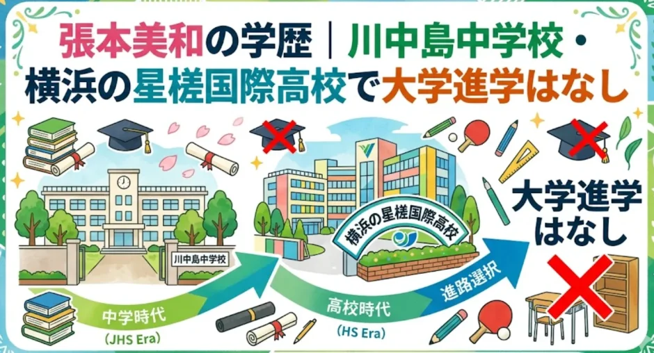張本美和の学歴｜川中島中学校・横浜の星槎国際高校で大学進学はなし