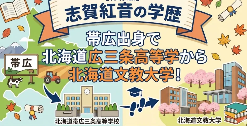 志賀紅音の学歴｜帯広出身で北海道帯広三条高等学校から北海道文教大学！