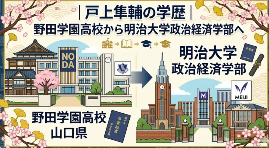 戸上隼輔の学歴｜野田学園高校から明治大学政治経済学部へ