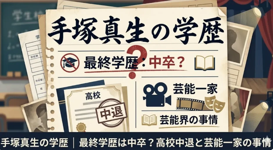 手塚真生の学歴｜最終学歴は中卒？高校中退と芸能一家の事情