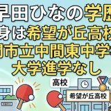 早田ひなの学歴｜出身は希望が丘高校と中間市立中間東中学校で大学進学なし