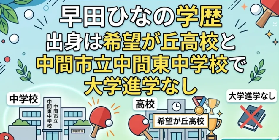 早田ひなの学歴｜出身は希望が丘高校と中間市立中間東中学校で大学進学なし