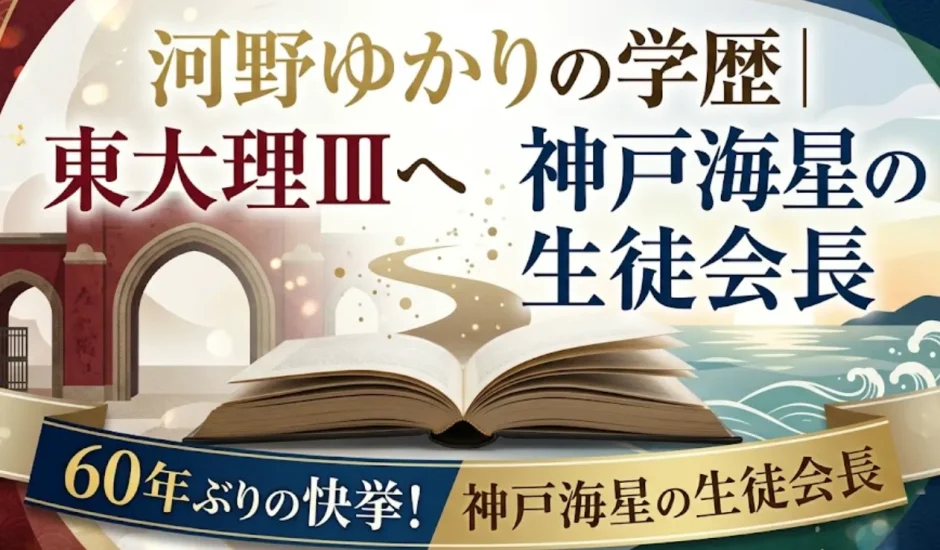河野ゆかりの学歴｜東大理Ⅲへ60年ぶりの快挙！神戸海星の生徒会長