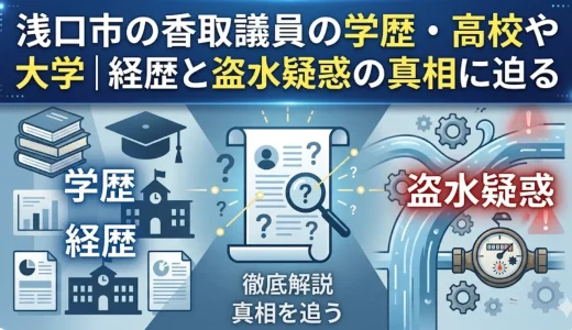 浅口市の香取議員の学歴・高校や大学｜経歴と盗水疑惑の真相に迫る