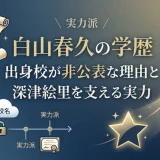 白山春久の学歴｜出身校が非公表な理由と深津絵里を支える実力