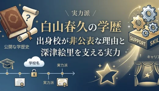 白山春久の学歴｜出身校が非公表な理由と深津絵里を支える実力