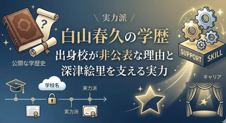 白山春久の学歴｜出身校が非公表な理由と深津絵里を支える実力