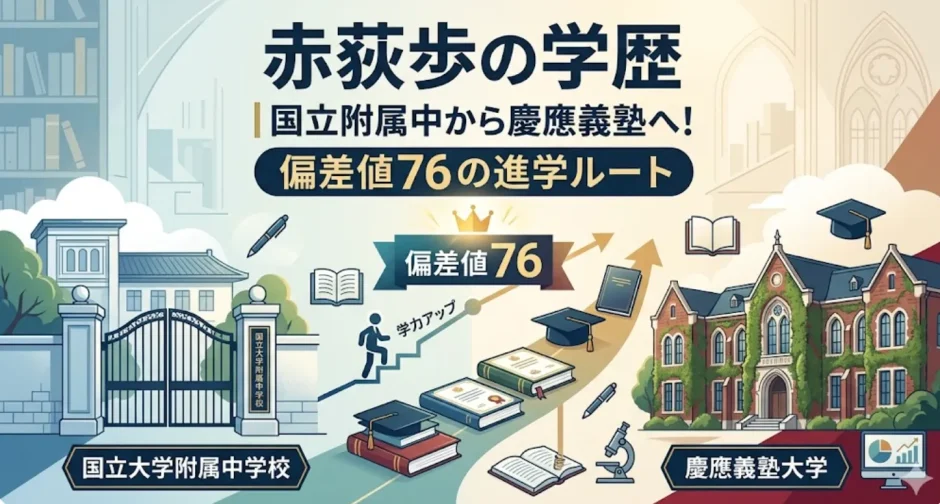 赤荻歩の学歴｜国立附属中から慶應義塾へ！偏差値76の進学ルート