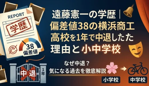 遠藤憲一の学歴｜偏差値38の横浜商工高校を1年で中退した理由と小中学校
