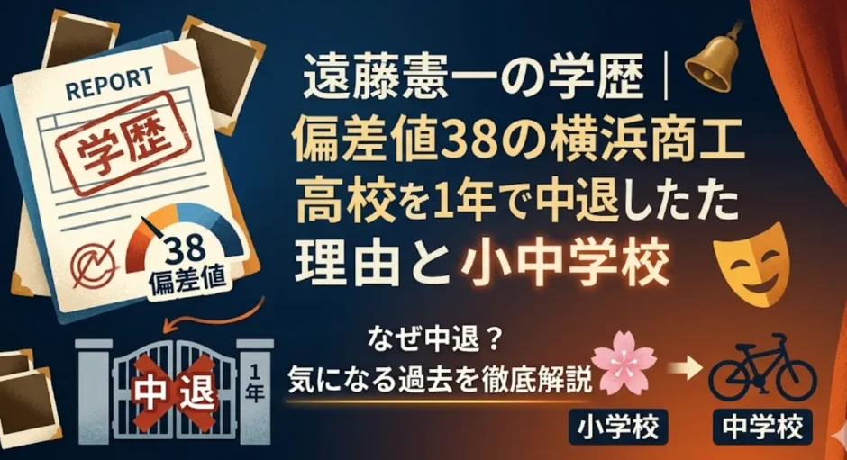 遠藤憲一の学歴｜偏差値38の横浜商工高校を1年で中退した理由と小中学校