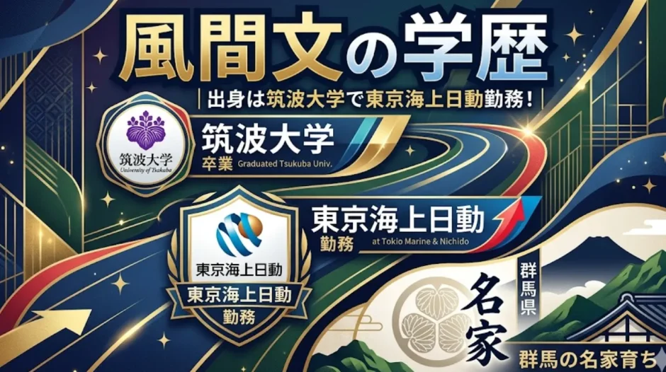 風間文の学歴｜出身は筑波大学で東京海上日動勤務！群馬の名家育ち