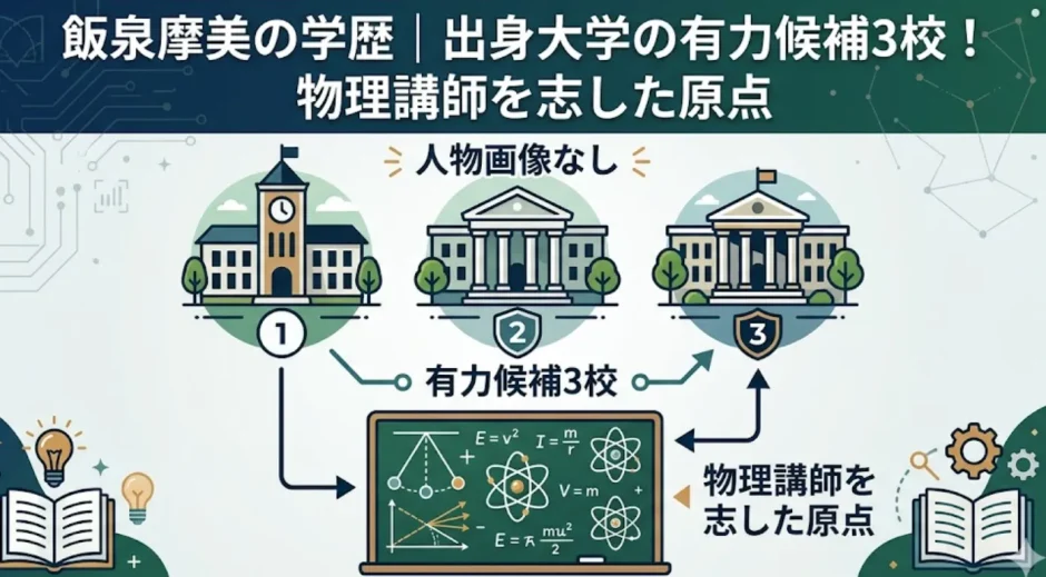 飯泉摩美の学歴｜出身大学の有力候補3校！物理講師を志した原点