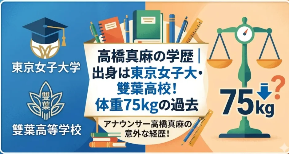 高橋真麻の学歴｜出身は東京女子大・雙葉高校！体重75kgの過去