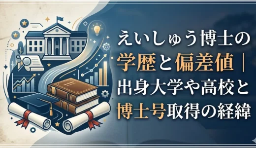 えいしゅう博士の学歴と偏差値｜出身大学や高校と博士号取得の経緯