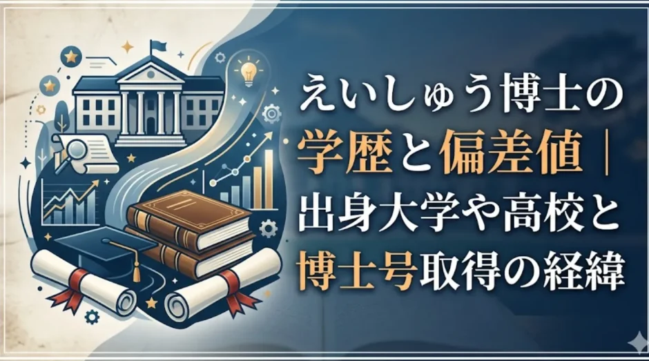 えいしゅう博士の学歴と偏差値｜出身大学や高校と博士号取得の経緯