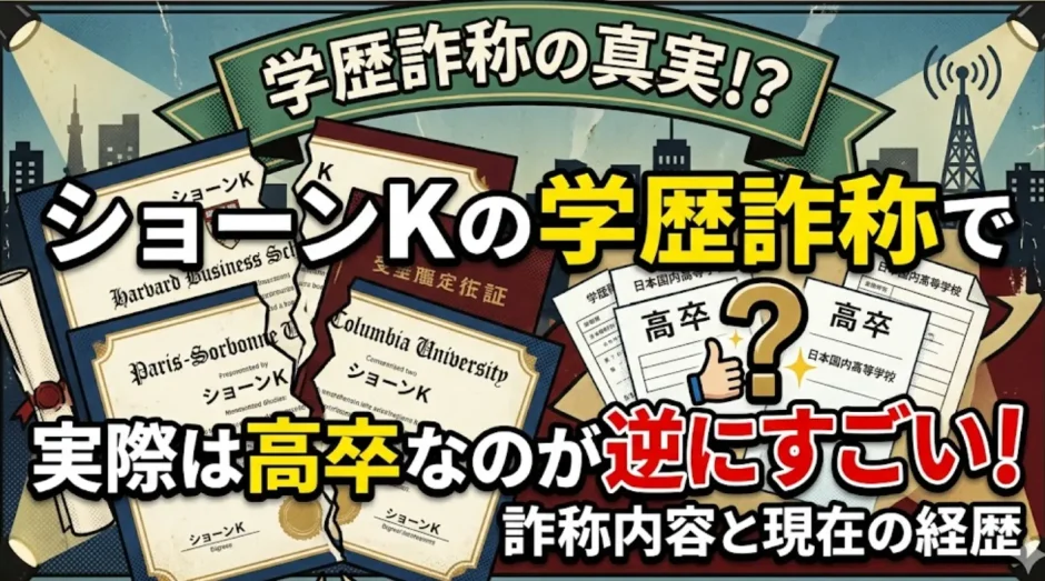 ショーンKの学歴詐称で実際は高卒なのが逆にすごい！詐称内容と現在の経歴