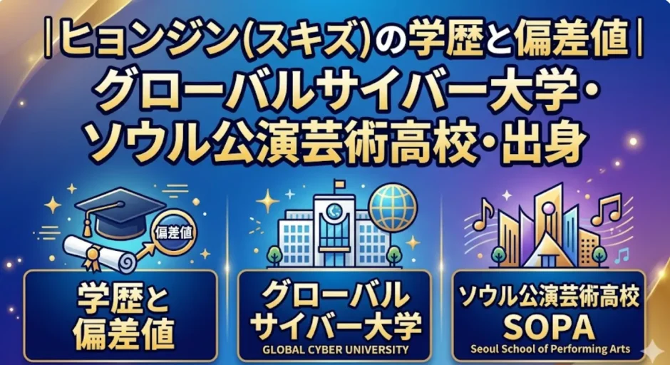 ヒョンジン（スキズ）の学歴と偏差値｜グローバルサイバー大学・ソウル公演芸術高校出身