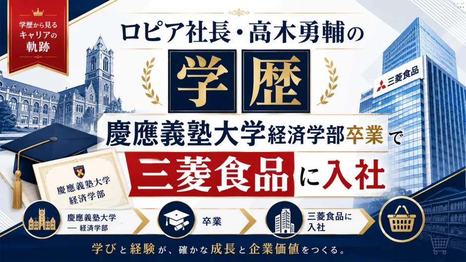 ロピア社長・高木勇輔の学歴｜慶應義塾大学経済学部卒業で三菱食品に入社