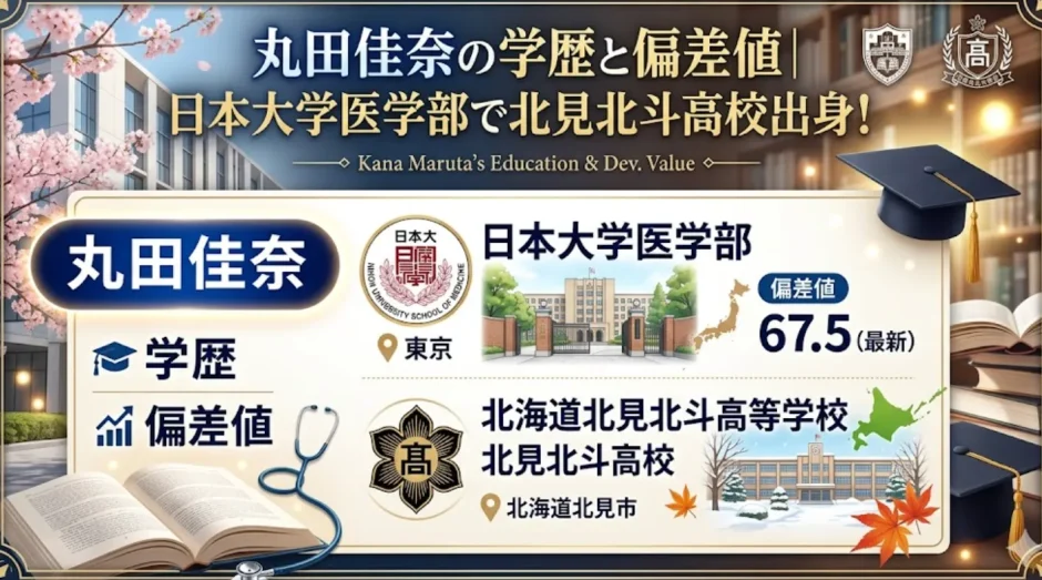 丸田佳奈の学歴と偏差値｜日本大学医学部で北見北斗高校出身！