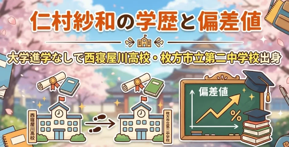 仁村紗和の学歴と偏差値｜大学進学なしで西寝屋川高校・枚方市立第二中学校出身