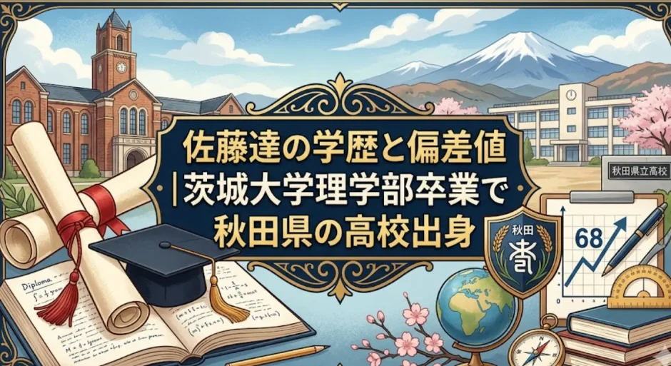 佐藤達の学歴と偏差値｜茨城大学理学部卒業で秋田県の高校出身