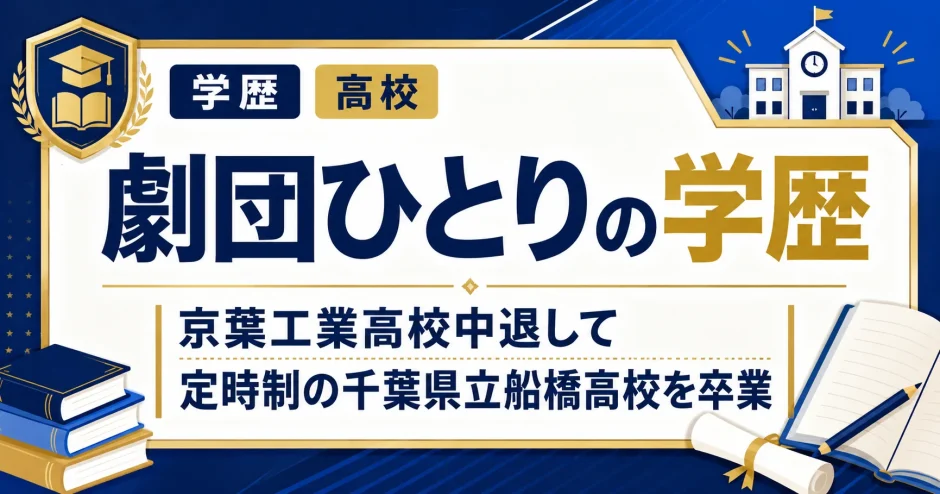 劇団ひとりの学歴｜京葉工業高校中退して定時制の千葉県立船橋高校を卒業