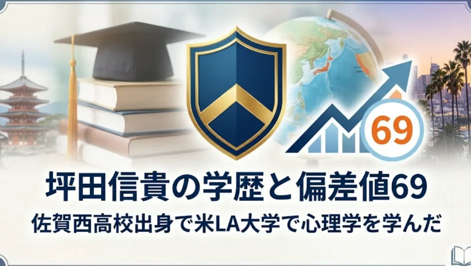 坪田信貴の学歴と偏差値69｜佐賀西高校出身で米LA大学で心理学を学んだ