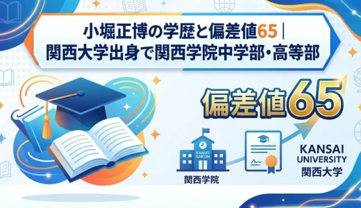小堀正博の学歴と偏差値65｜関西大学出身で関西学院中学部・高等部