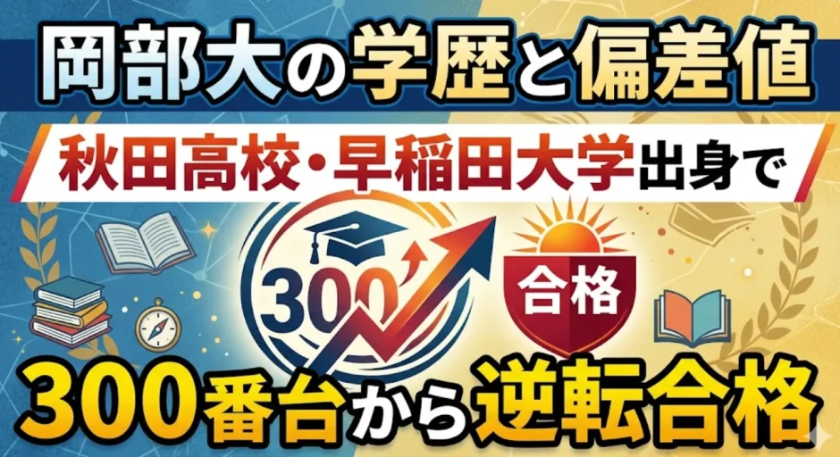 岡部大の学歴と偏差値｜秋田高校・早稲田大学出身で300番台から逆転合格