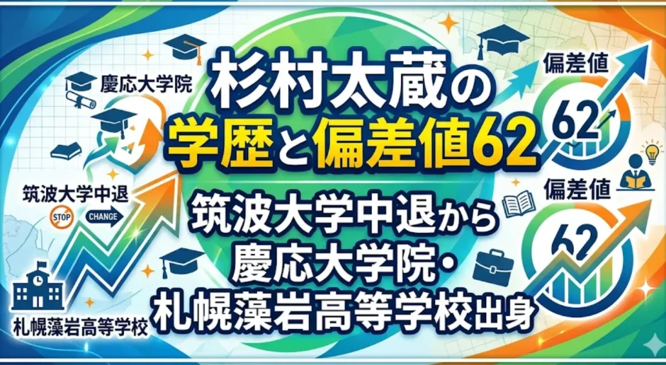 杉村太蔵の学歴と偏差値62｜筑波大学中退から慶応大学院・札幌藻岩高等学校出身