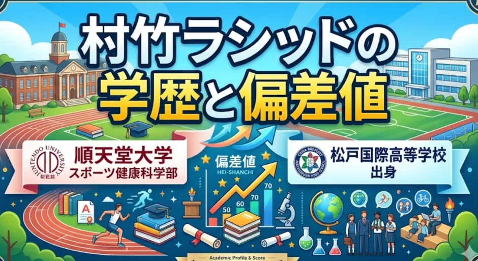 村竹ラシッドの学歴と偏差値｜順天堂大学スポーツ健康科学部・松戸国際高等学校出身
