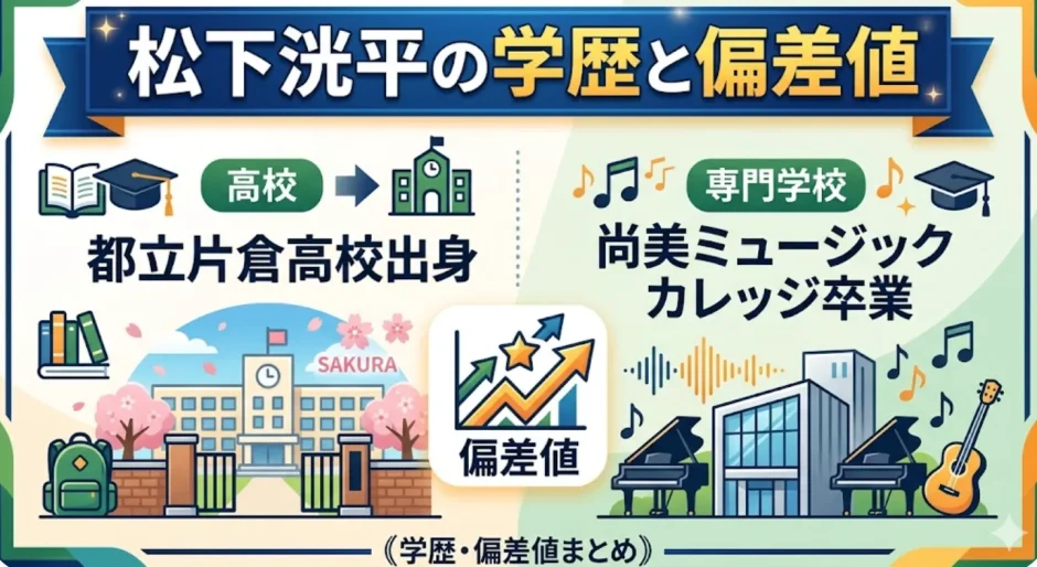 松下洸平の学歴と偏差値｜都立片倉高校出身で尚美ミュージックカレッジ卒業