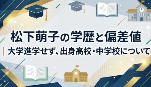 松下萌子の学歴と偏差値｜大学進学せず、出身高校・中学校について