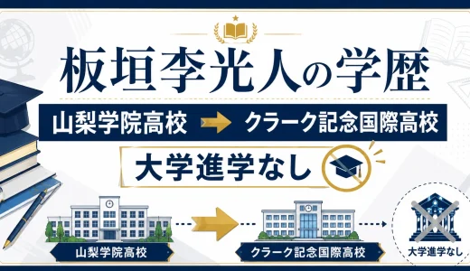 板垣李光人の学歴｜山梨学院高校→クラーク記念国際高校で大学進学なし