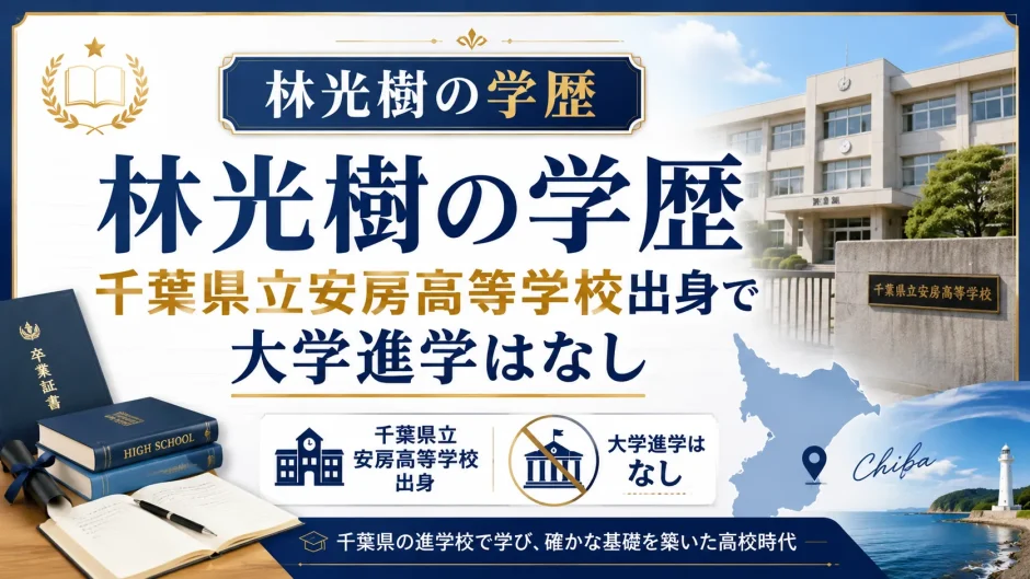 林光樹の学歴｜千葉県立安房高等学校出身で大学進学はなし