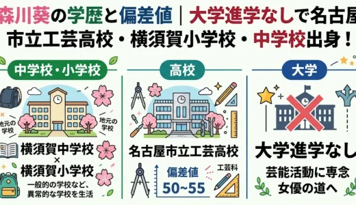 森川葵の学歴と偏差値｜大学進学なしで名古屋市立工芸高校・横須賀小学校・中学校出身！